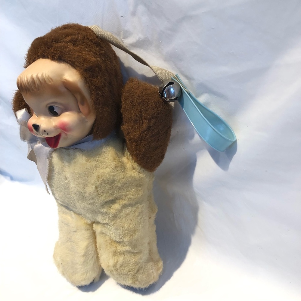 Vintage Rushton Style Rubber Face Dog 9" Plush Doll Puppy 1950s 1960's - Picture 4 of 8